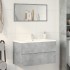 Armario pared baño madera ingeniería gris hormigón