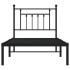 Estructura cama sin colchón con cabecero metal negro 90x200