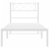 Estructura cama sin colchón con cabecero metal blanco 75x190