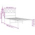 Estructura cama sin colchón con cabecero metal blanco 75x190