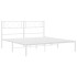 Estructura cama sin colchón con cabecero metal blanco