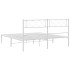 Estructura cama sin colchón con cabecero metal blanco