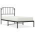 Estructura cama sin colchón con cabecero metal negro 90x200