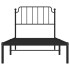 Estructura cama sin colchón con cabecero metal negro 90x200