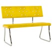 Banco de terciopelo amarillo mostaza 110 cm