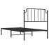 Estructura cama sin colchón con cabecero metal negro 90x200
