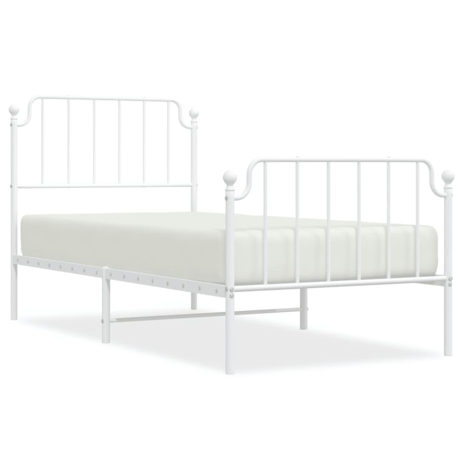 Estructura cama sin colchón con estribo metal blanco 90x200
