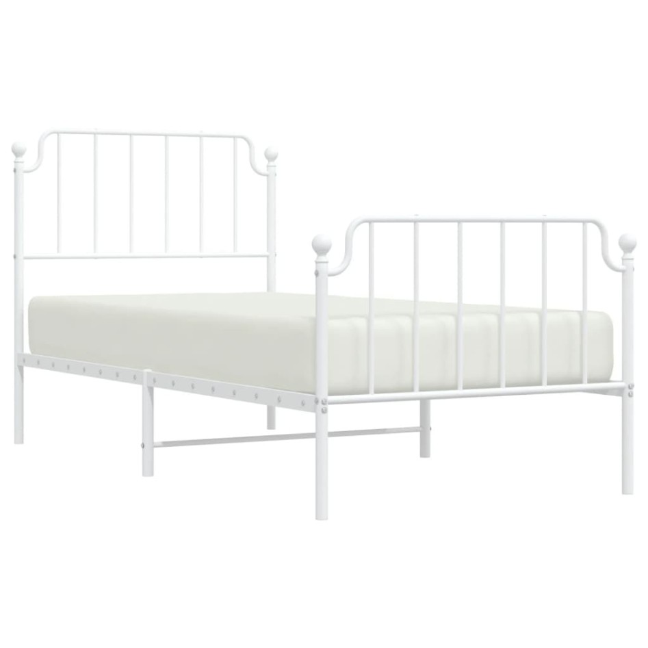 Estructura cama sin colchón con estribo metal blanco 90x200