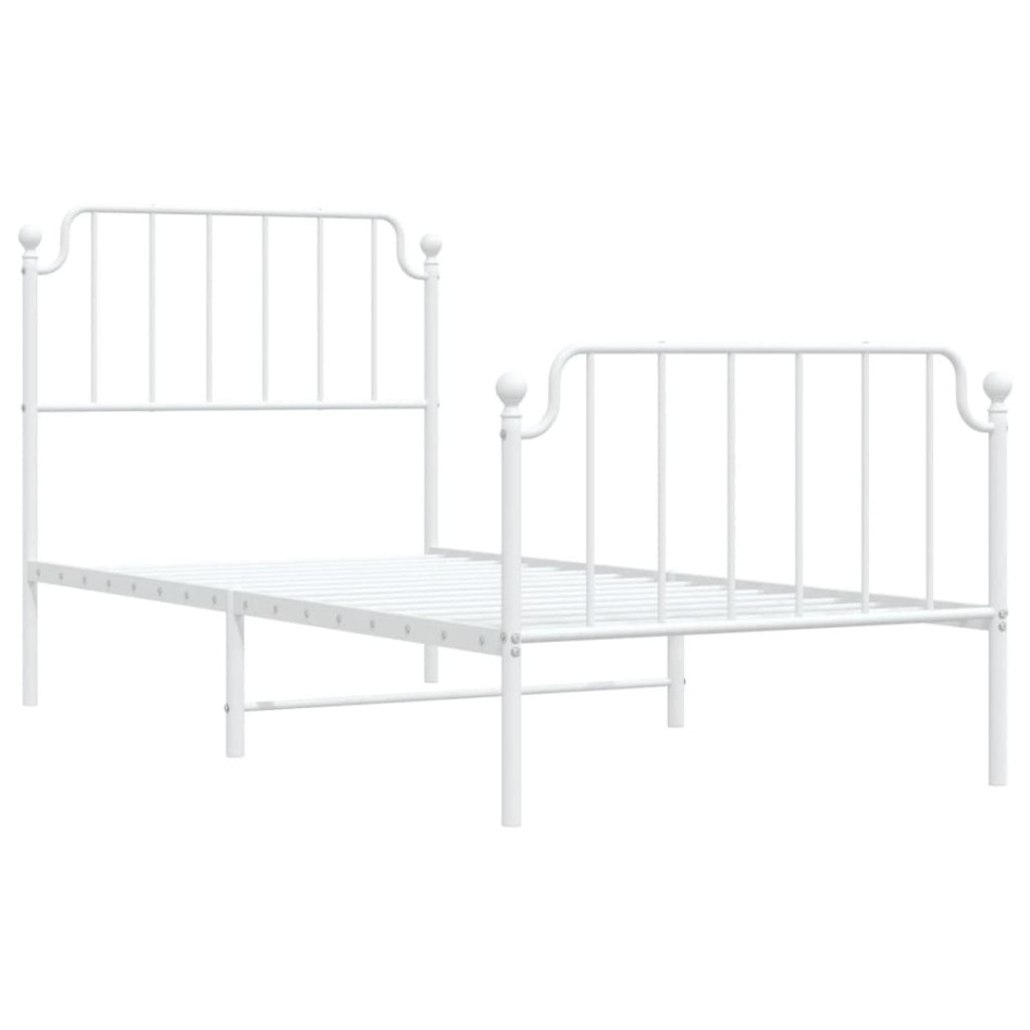 Estructura cama sin colchón con estribo metal blanco 90x200