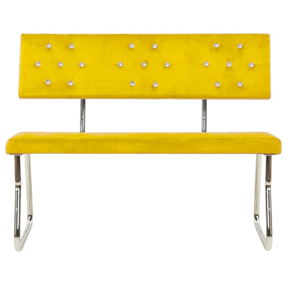 Banco de terciopelo amarillo mostaza 110