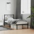 Estructura cama sin colchón con cabecero metal negro 75x190
