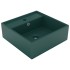 Lavabo lujoso cuadrado rebosadero cerámica verde oscuro