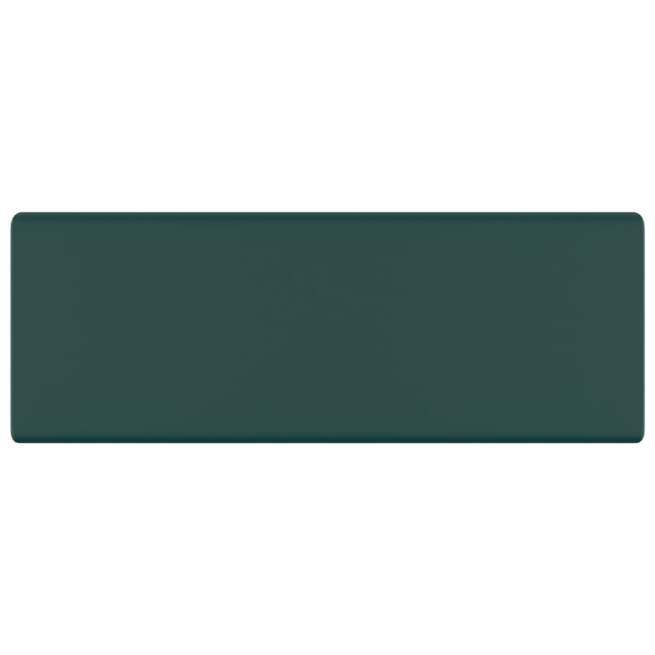 Lavabo lujoso cuadrado rebosadero cerámica verde oscuro