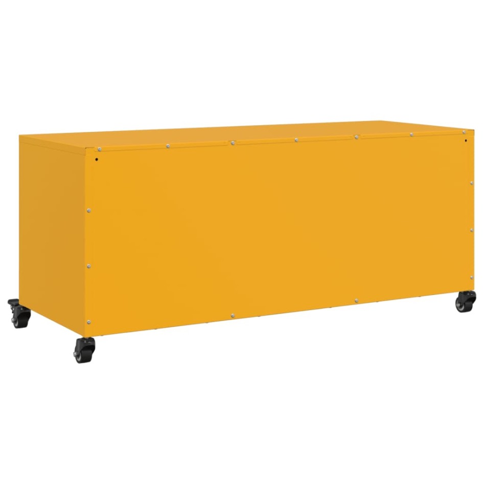 Mueble de TV de acero amarillo mostaza 100,5x39x43,5