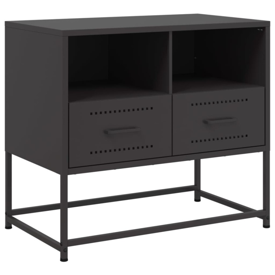 Mueble para TV de acero negro 68x39x60,5