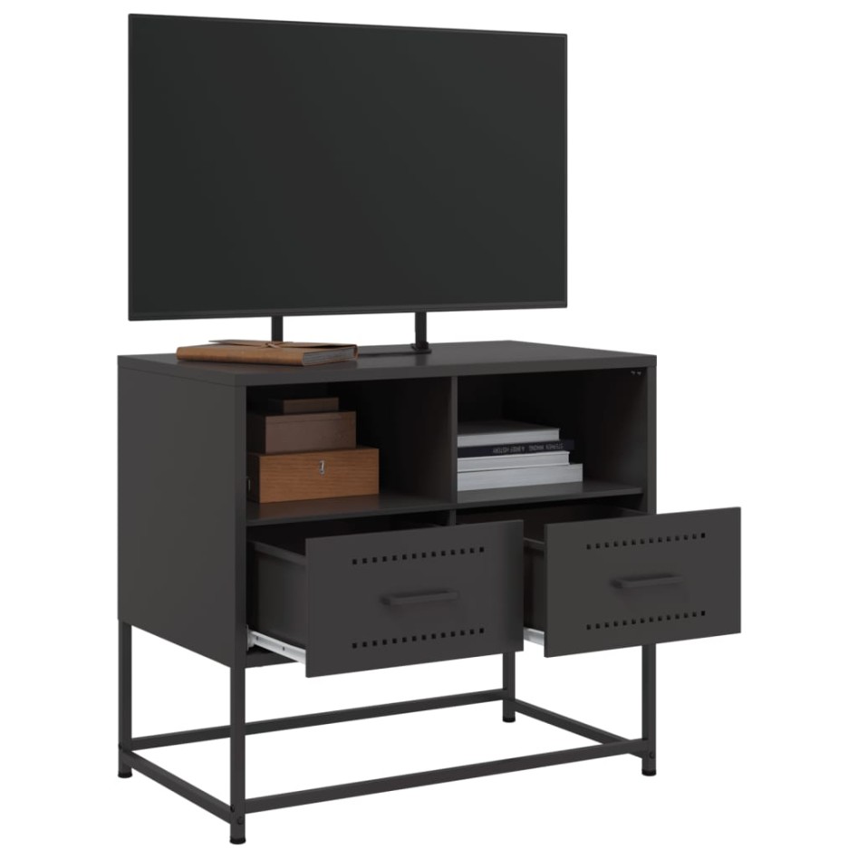 Mueble para TV de acero negro 68x39x60,5