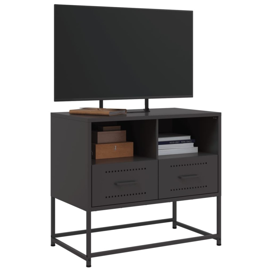 Mueble para TV de acero negro 68x39x60,5