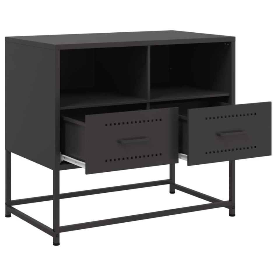 Mueble para TV de acero negro 68x39x60,5