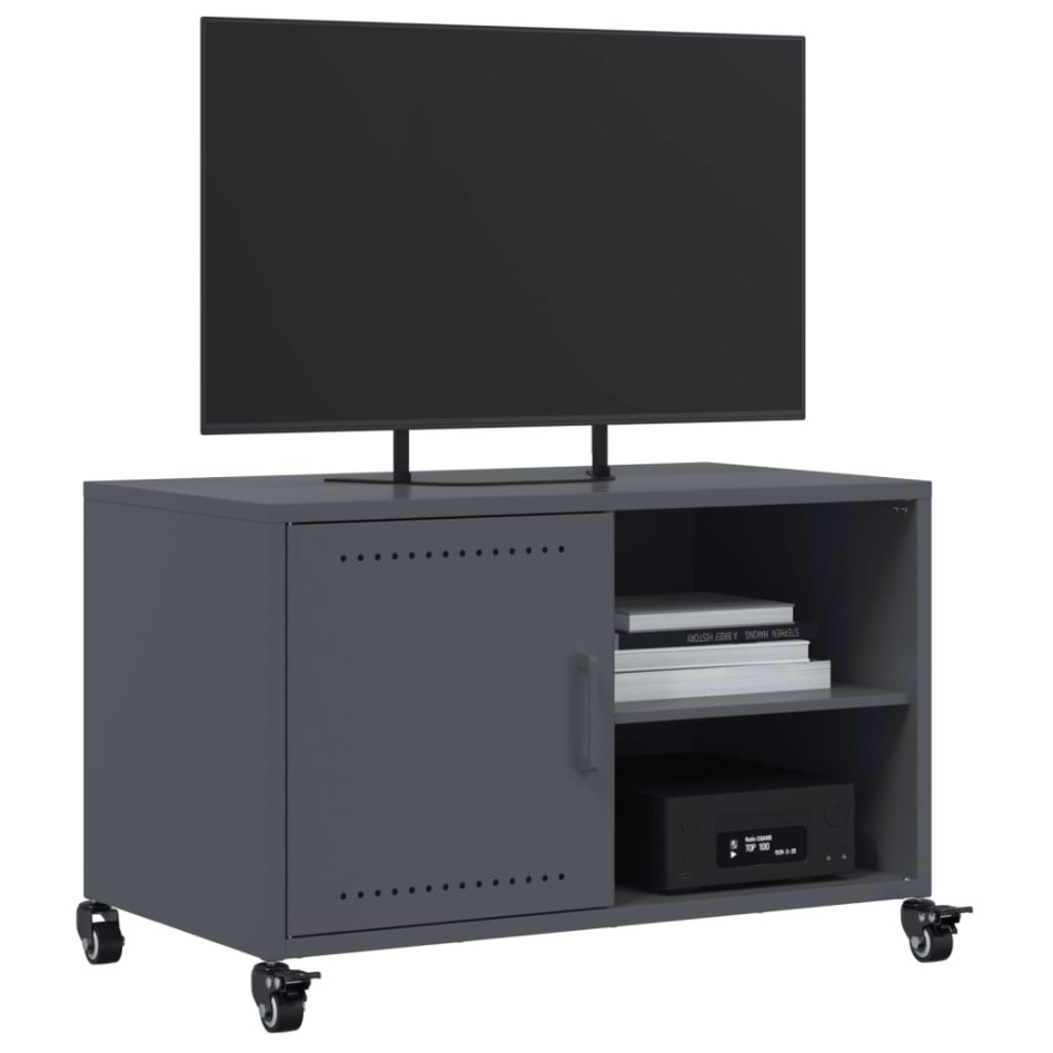 Mueble de TV acero gris antracita 68x39x43,5