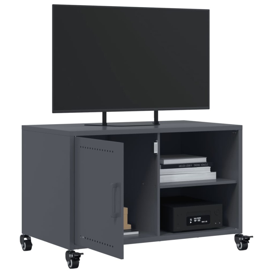 Mueble de TV acero gris antracita 68x39x43,5