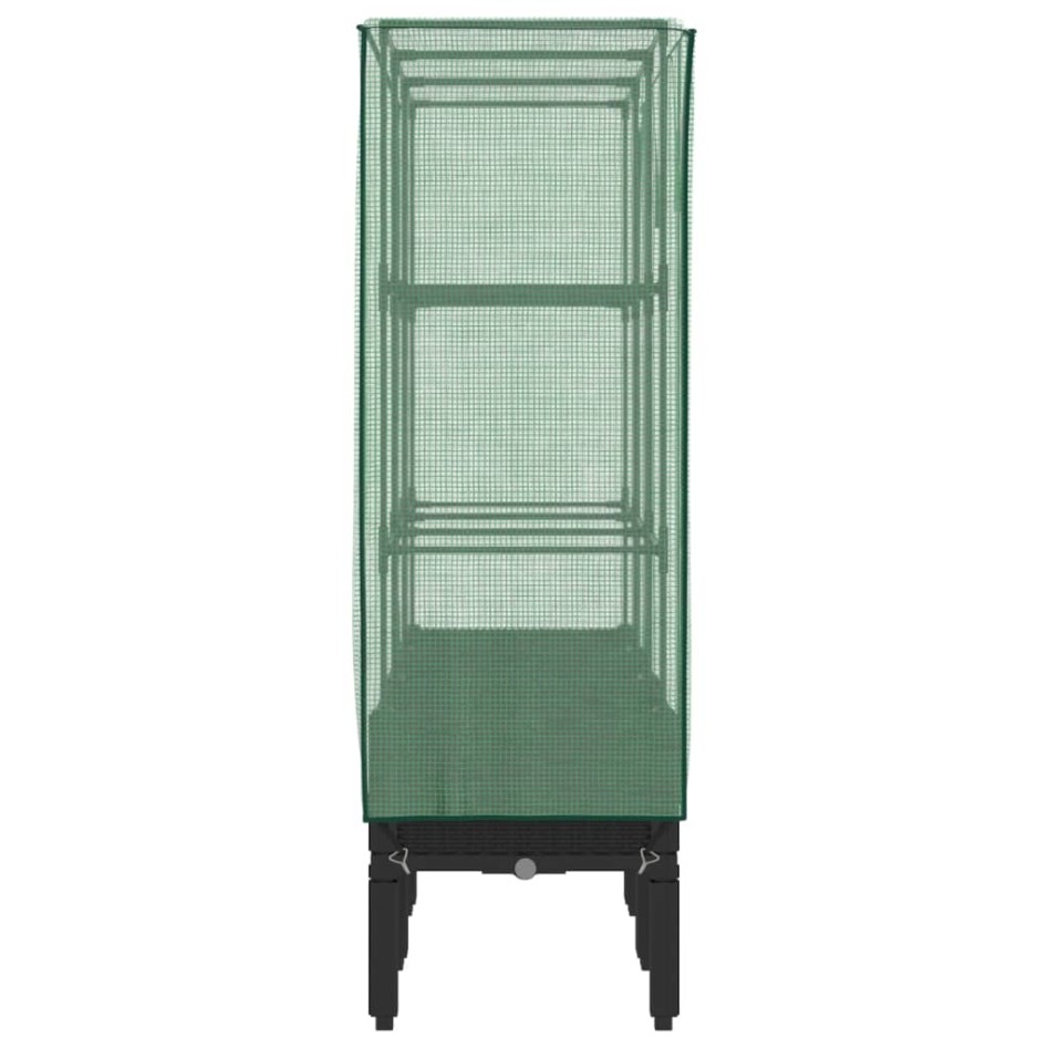 Arriate con cubierta invernadero aspecto ratán 120x40x140