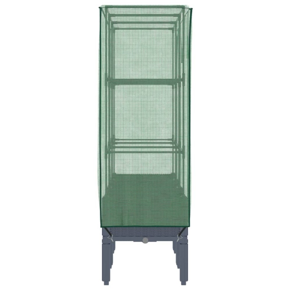 Arriate con cubierta invernadero aspecto ratán 120x40x140