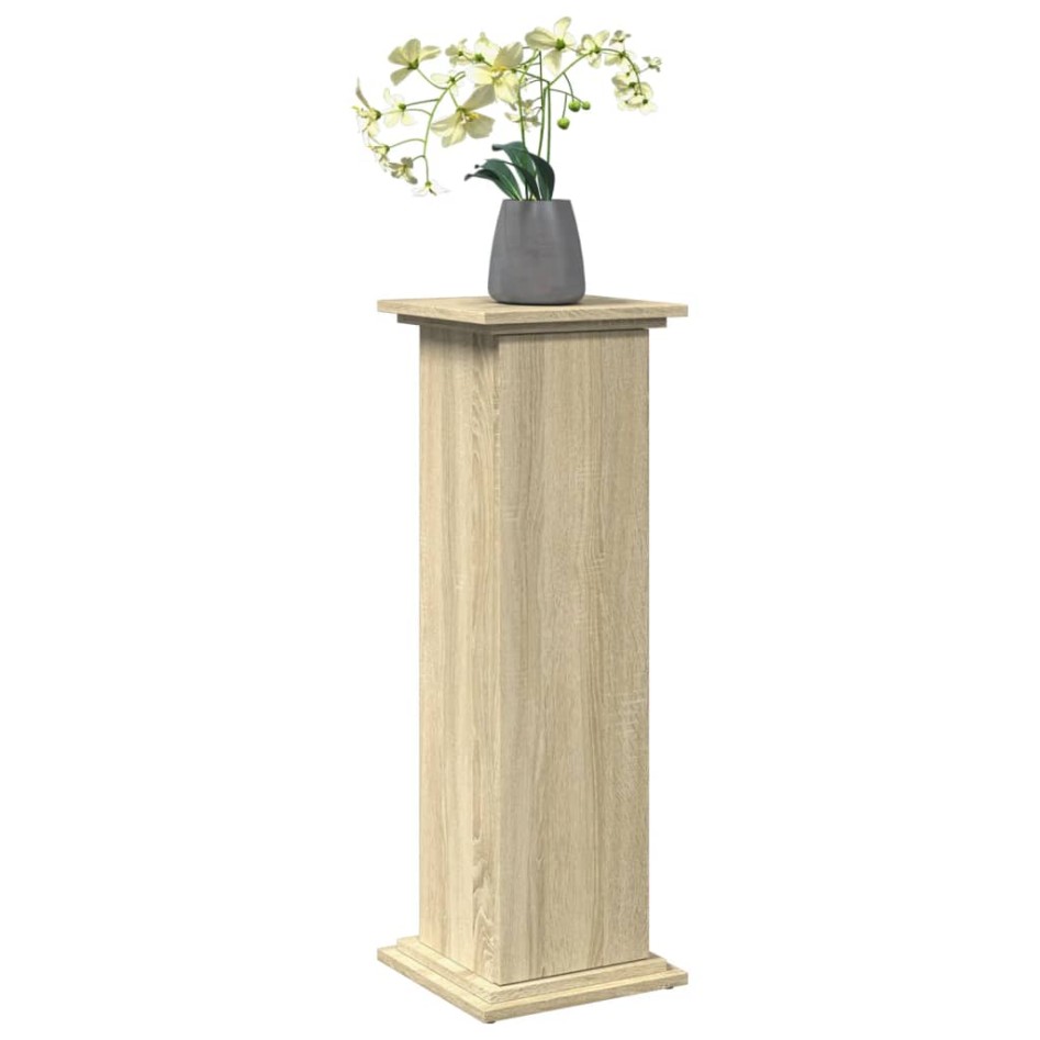 Pedestal expositor con almacenaje roble Sonoma 31x30x90