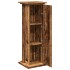 Pedestal expositor con almacenaje madera envejecida 31x30x90