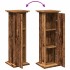 Pedestal expositor con almacenaje madera envejecida 31x30x90