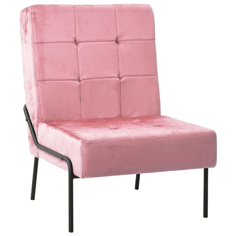 Silla de relajación de terciopelo rosa 65x79x87