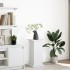 Pedestal expositor con almacenaje madera blanco 31x30x60