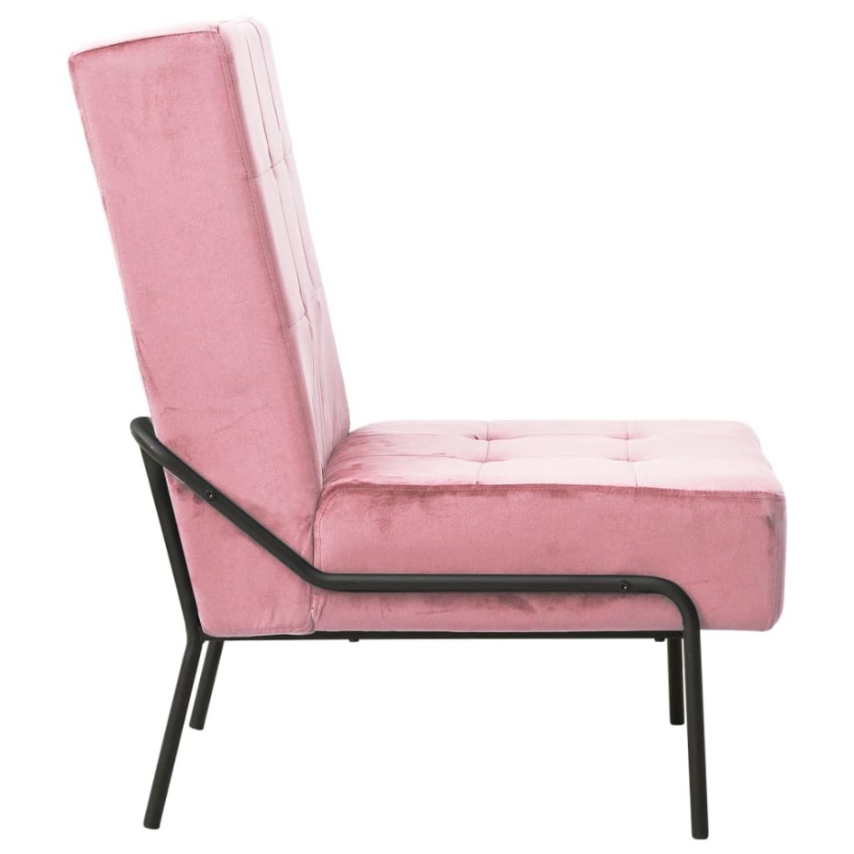 Silla de relajación de terciopelo rosa 65x79x87