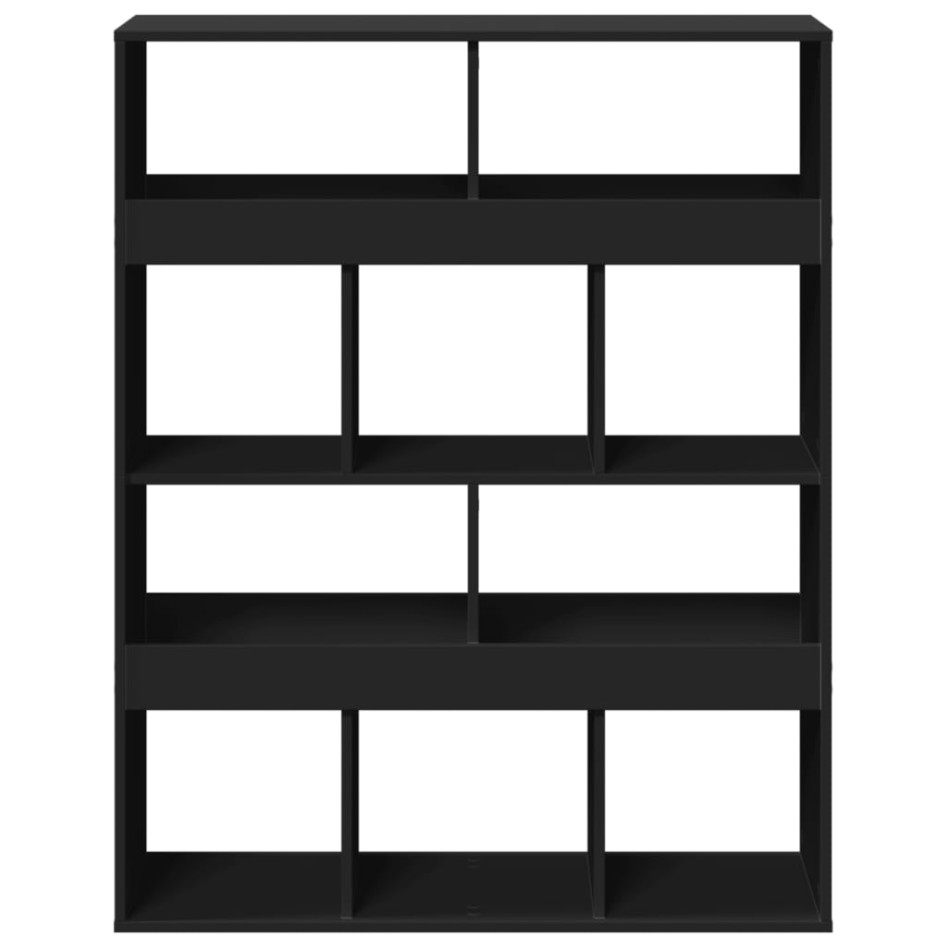 Estantería de madera de ingeniería negra 100x33x125,5