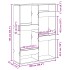 Estantería de madera de ingeniería negra 100x33x135