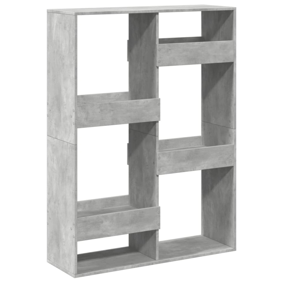 Estantería de madera de ingeniería gris hormigón 100x33x135