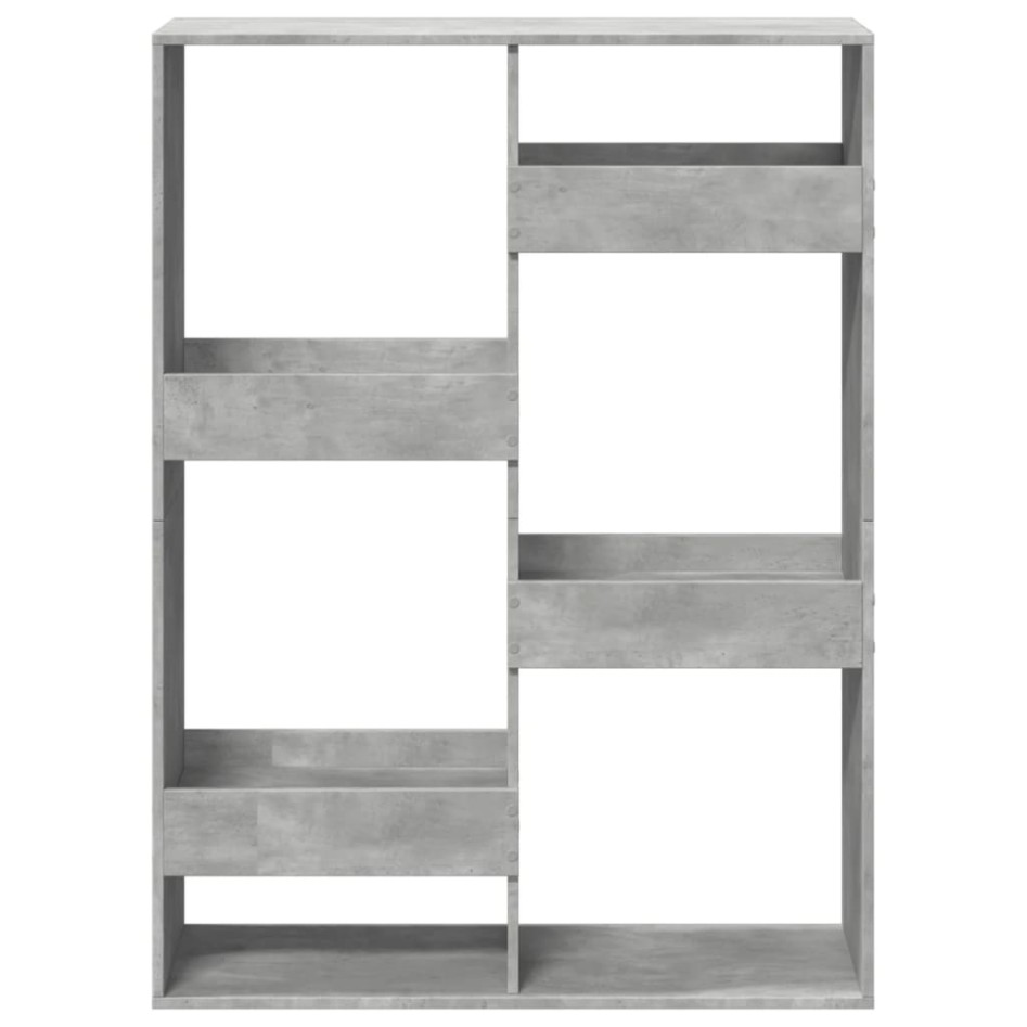 Estantería de madera de ingeniería gris hormigón 100x33x135