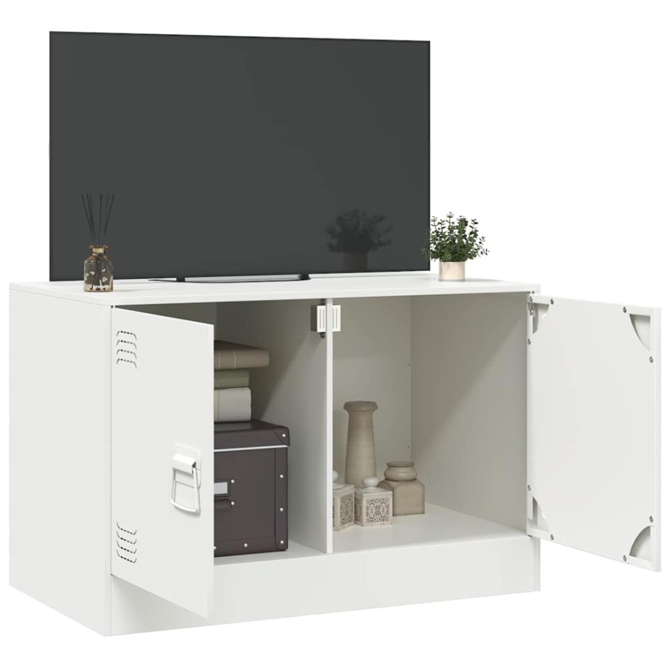 Mueble para TV de acero blanco 67x39x44