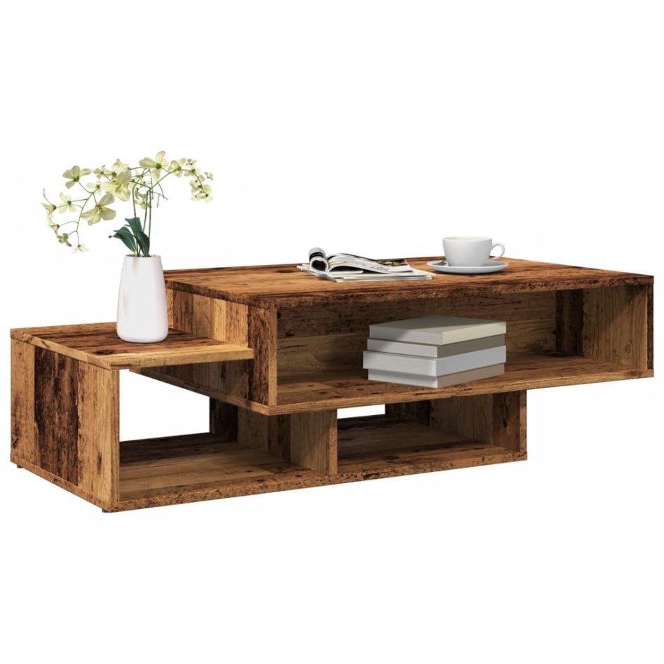 Mesa de centro madera de ingeniería envejecida 105x55x32