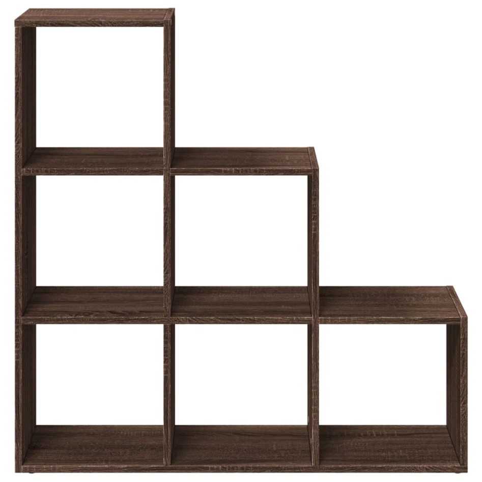 Librería divisor 3 niveles madera marrón roble 99x29x99