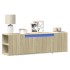 Mueble de TV de pared con luces LED roble Sonoma 135x31x39,5