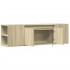 Mueble de TV de pared con luces LED roble Sonoma 135x31x39,5