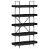 Librería 5 estantes madera de ingeniería negro 100x33x180,5