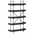 Librería 5 estantes madera de ingeniería negro 100x33x180,5