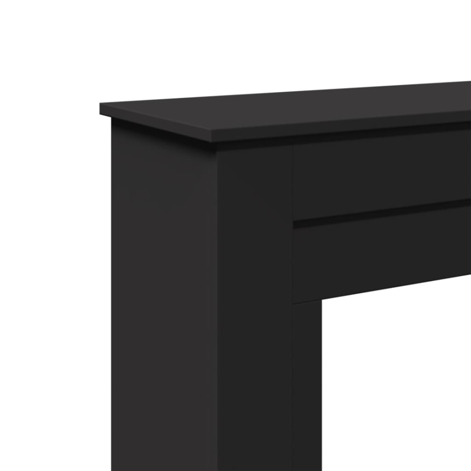 Borde de chimenea madera ingeniería negro 90x30x90