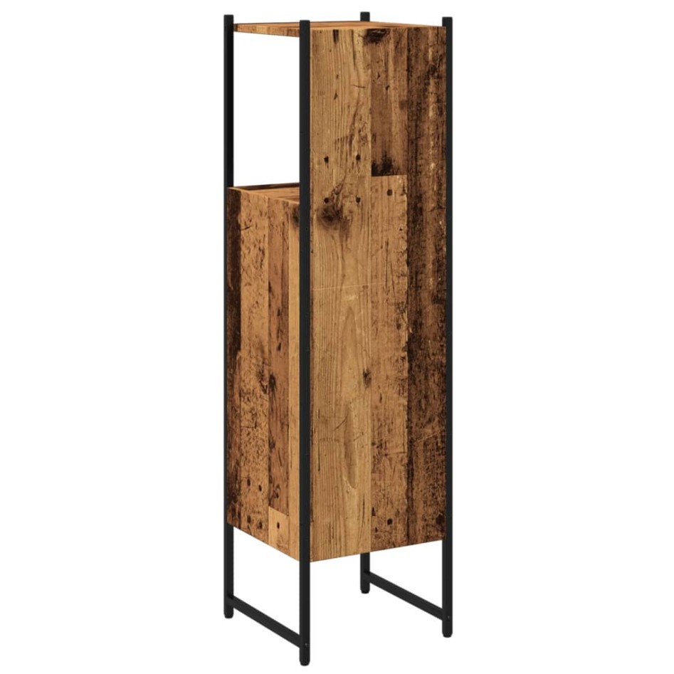 Armario de baño madera de ingeniería envejecida 33x33x120,5