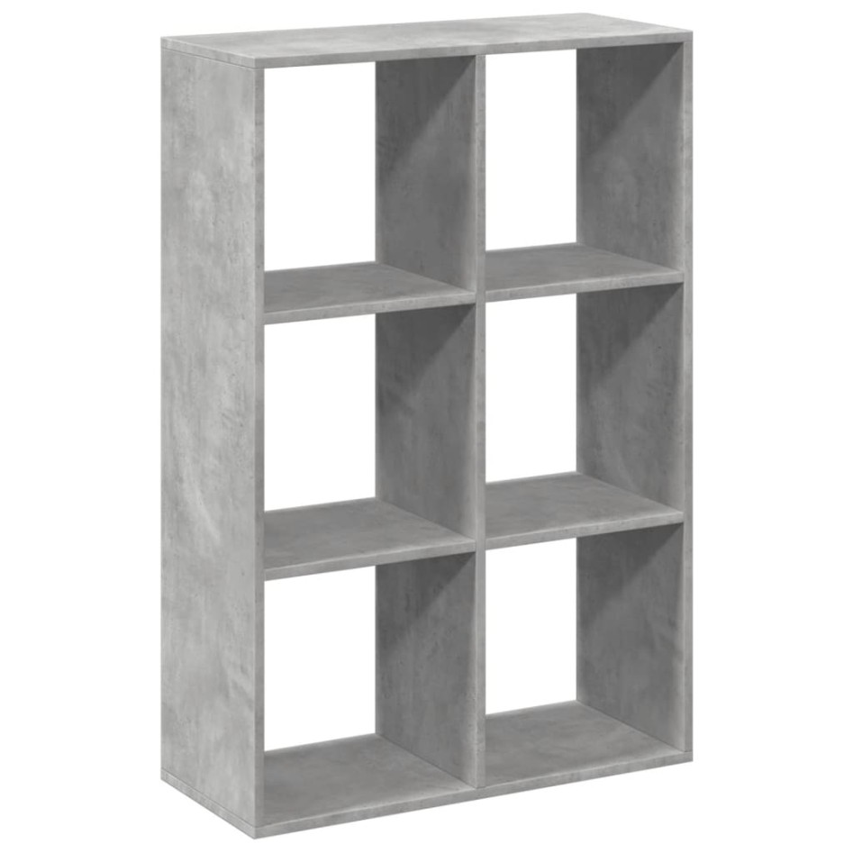 Librería divisora madera gris hormigón 69,5x29x103,5