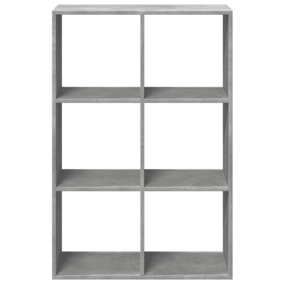 Librería divisora madera gris hormigón 69,5x29x103,5
