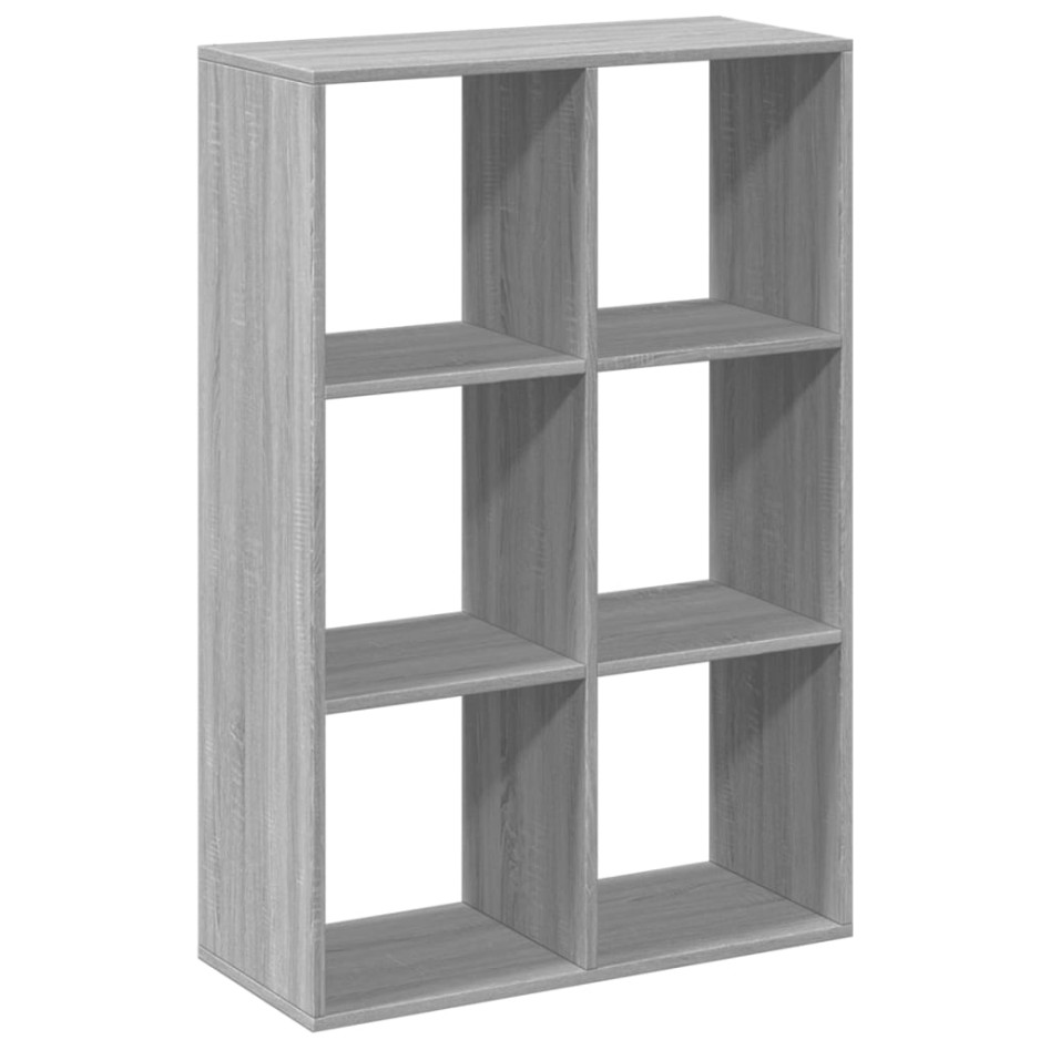 Librería divisor madera ingeniería gris Sonoma 69,5x29x103,5