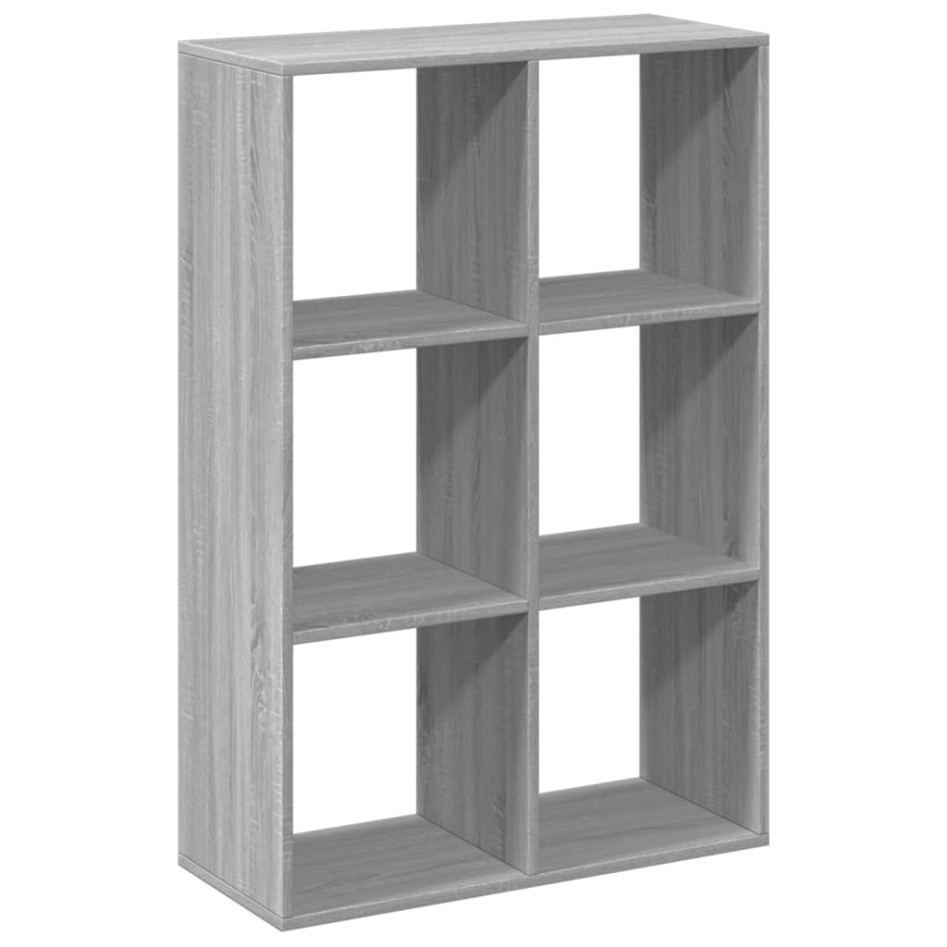 Librería divisor madera ingeniería gris Sonoma 69,5x29x103,5