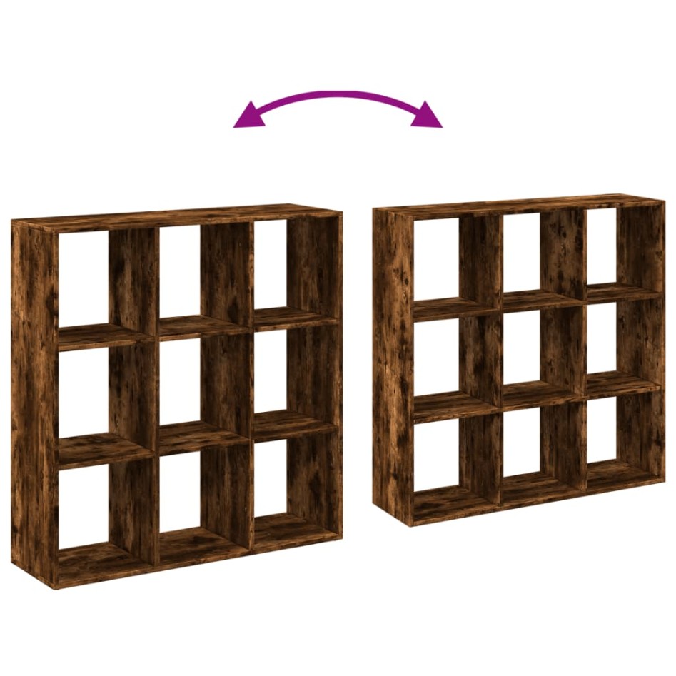 Librería divisora madera roble ahumado 102x29x103,5